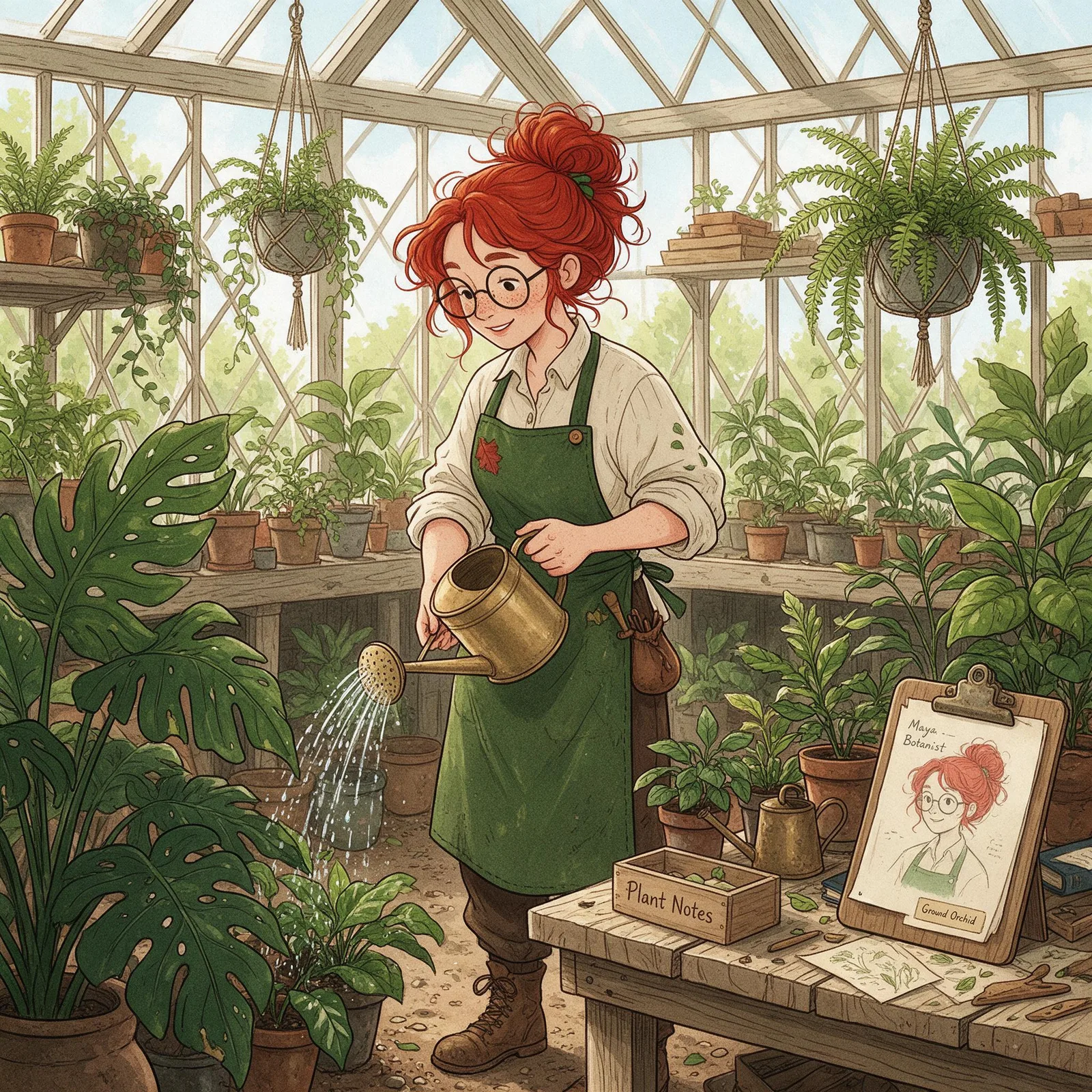 Seedream 5.0 Pro: Character Series: Greenhouse, seed 2222