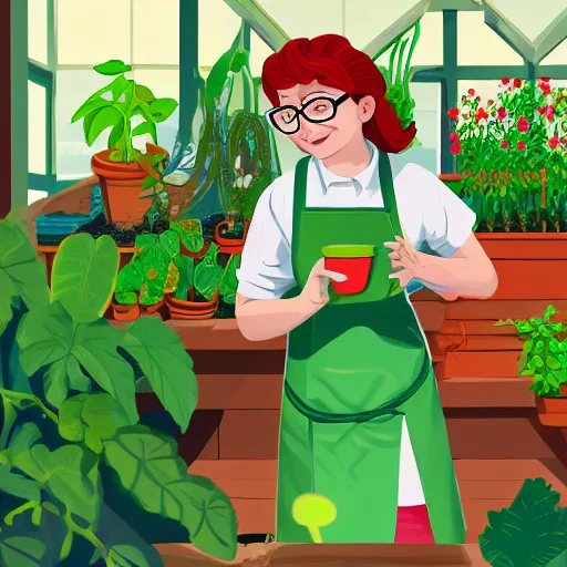 Stable Diffusion 1.5: Character Series: Greenhouse, seed 1111