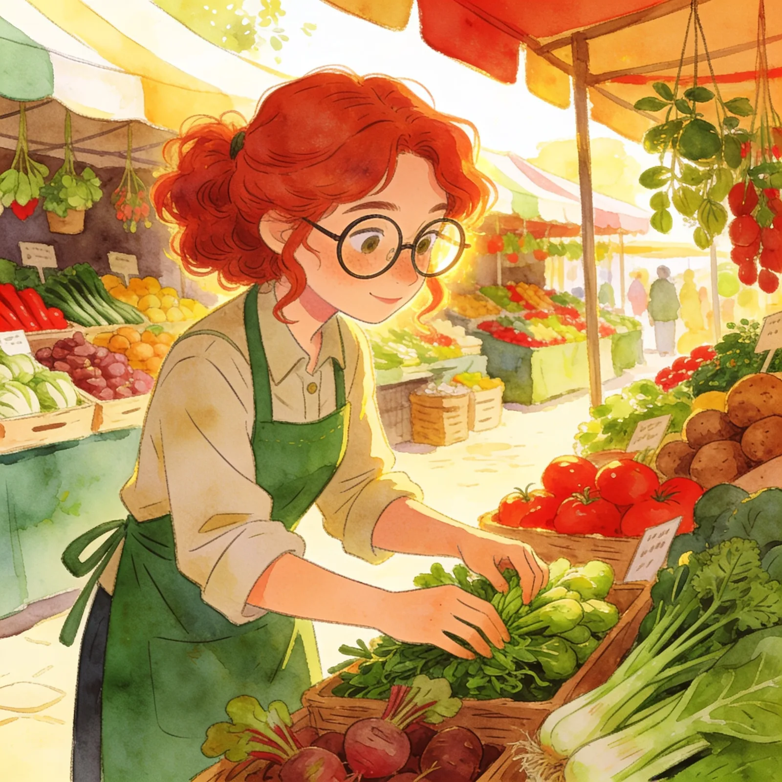 Seedream 4.5: Character Series: Market, seed 3333