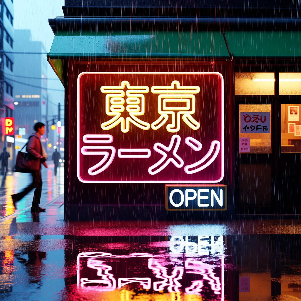 Ideogram 3.0: CJK Neon Sign, seed 3333