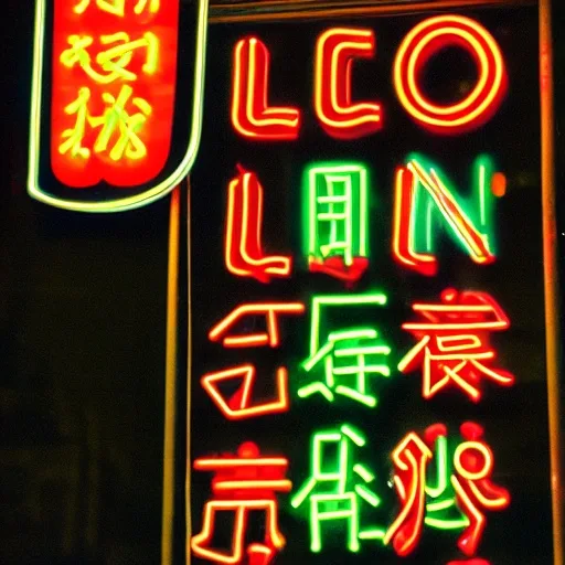 Stable Diffusion 1.5: CJK Neon Sign, seed 1111
