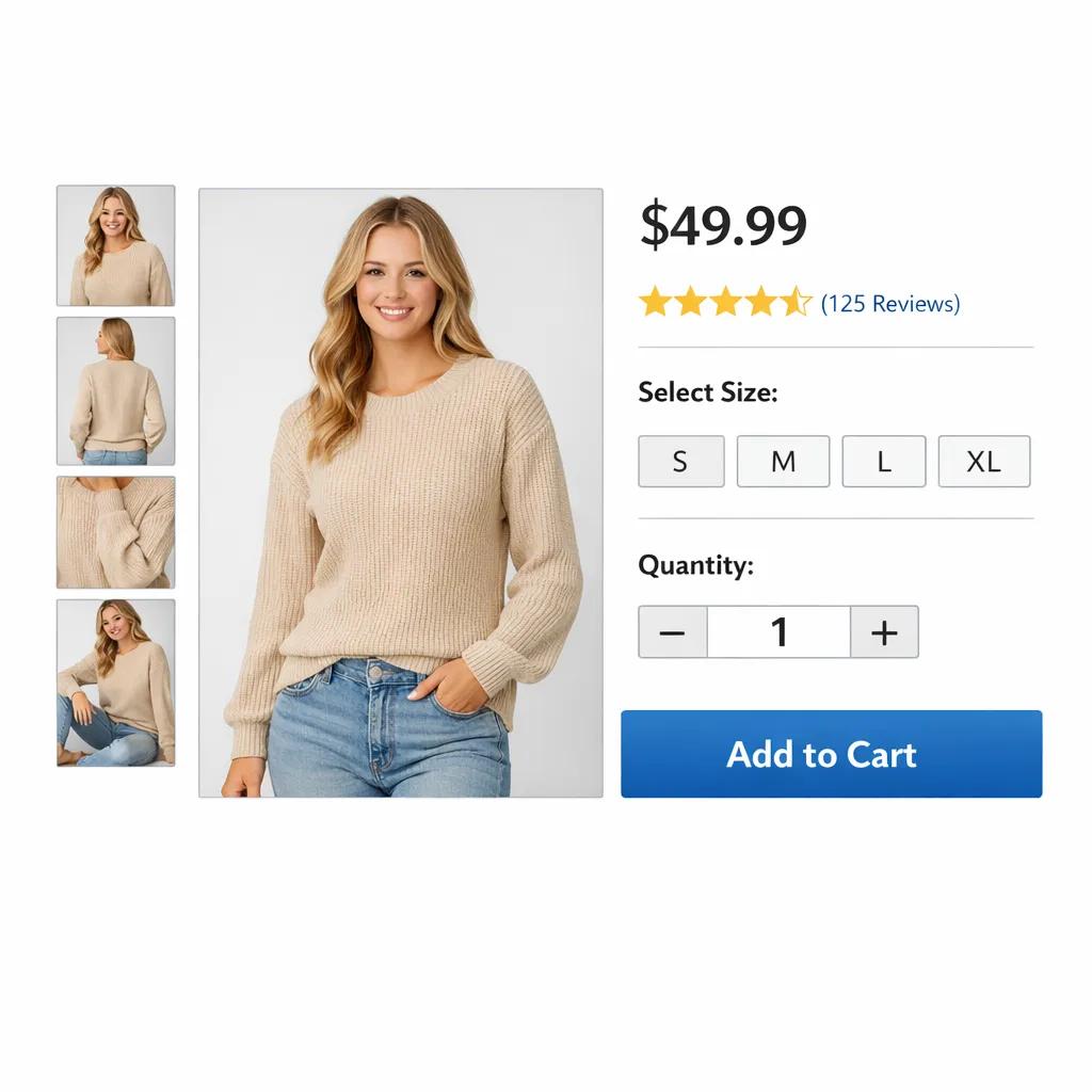 GPT Image 1.5: E-Commerce Product Page, sample 1