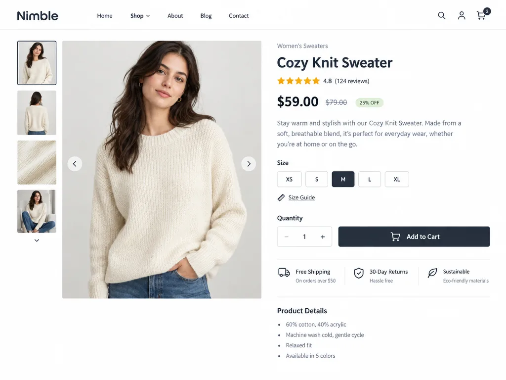 GPT Image 2.5 Flare: E-Commerce Product Page, sample 1