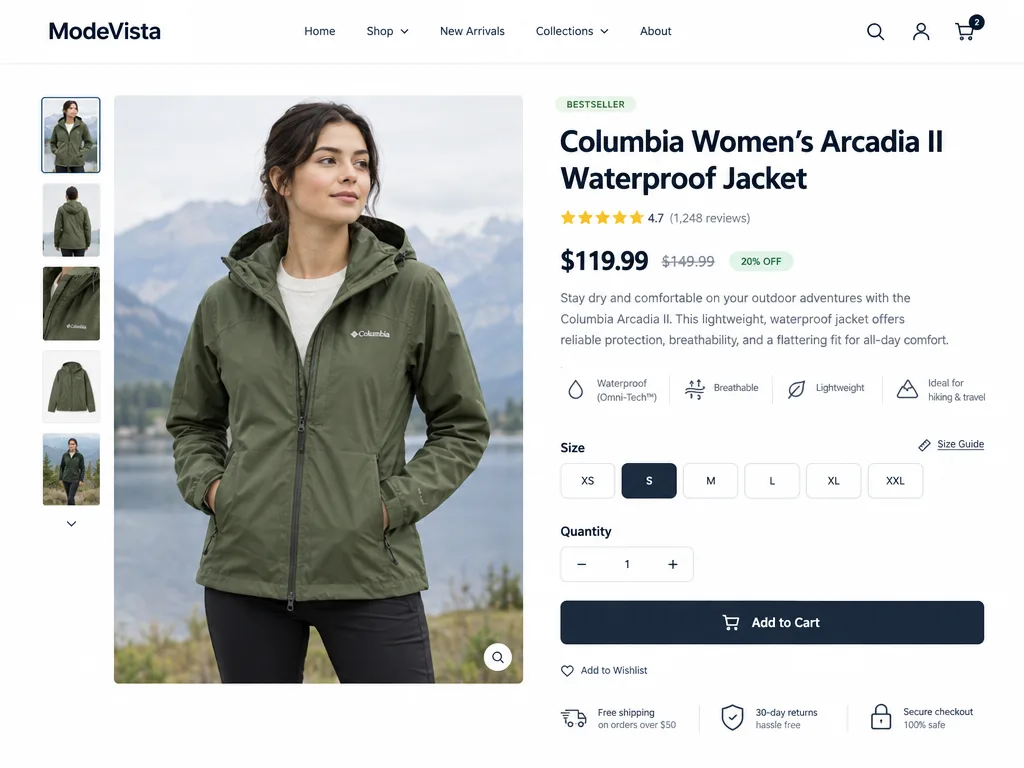 GPT Image 2.5 Flare: E-Commerce Product Page, sample 2