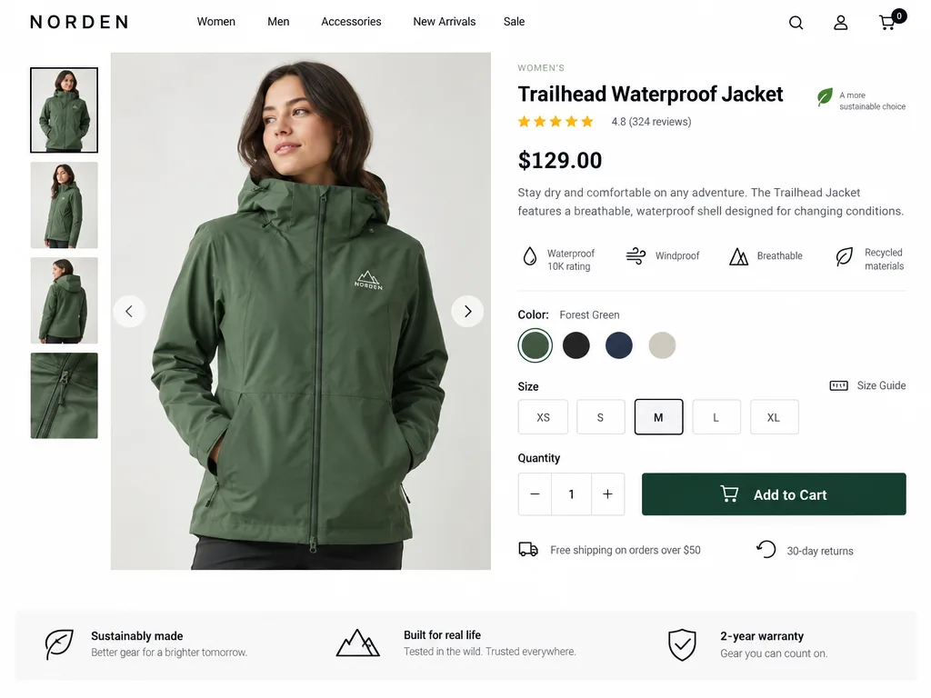GPT Image 2.5 Sunburst: E-Commerce Product Page, sample 1
