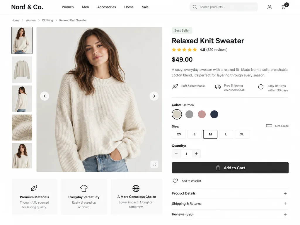 GPT Image 2.5 Sunburst: E-Commerce Product Page, sample 3