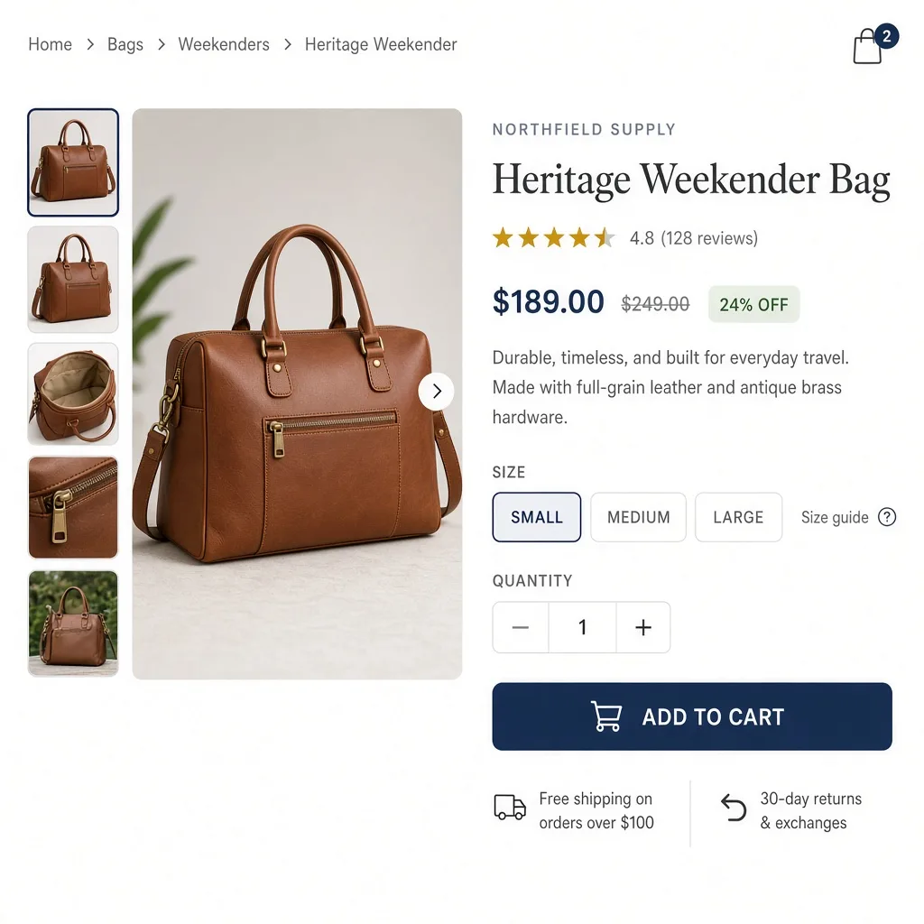 Grok Imagine Image 2.0: E-Commerce Product Page, sample 2