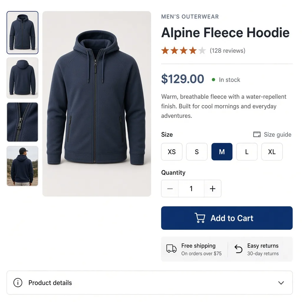 Grok Imagine Image 2.0: E-Commerce Product Page, sample 3