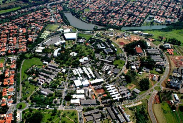 Vista aérea do campus onde é realizada a prova de residência no Hospital de Clínicas da Unicamp