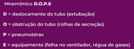 Mnemônico das principais causas de piora clínica na PCR infantil