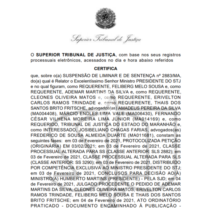 Caso Açailândia: Decisão judicial elege Vereador Feliberg presidente da Câmara