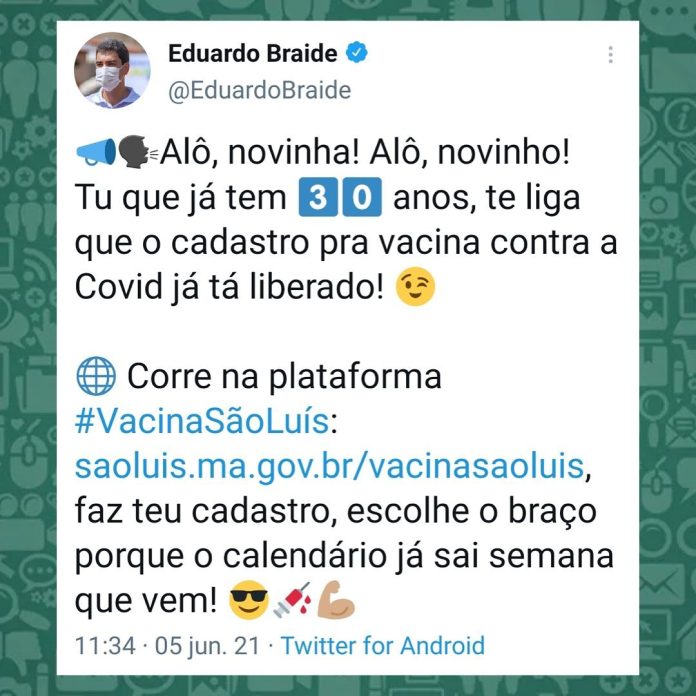 Vacinação por idade é acelerada em São Luís, mas está parada em Imperatriz