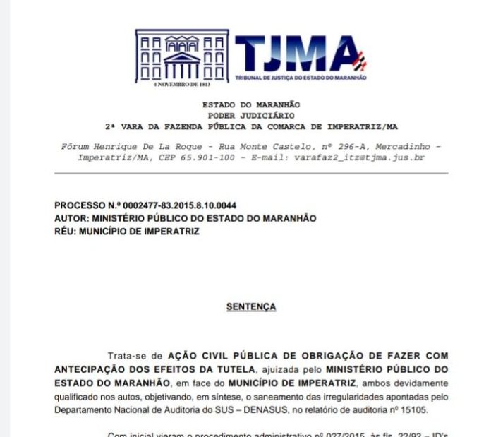 Justiça determina que município resolva irregularidades na Atenção Básica