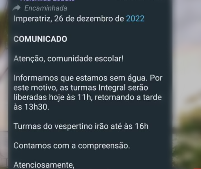 Pais de alunos denunciam falta de água há uma semana em creche municipal