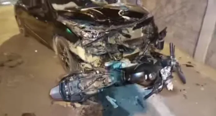 Motorista em alta velocidade é preso após atropelar cachorro e motociclista no Centro