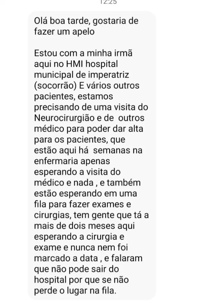 Pacientes denunciam falta de neurocirurgião no Socorrão 1 Imagens de Notícias de Imperatriz