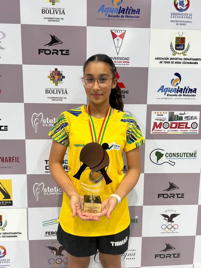 Atleta imperatrizense sobe ao pódio em competição de tênis de mesa na Bolívia