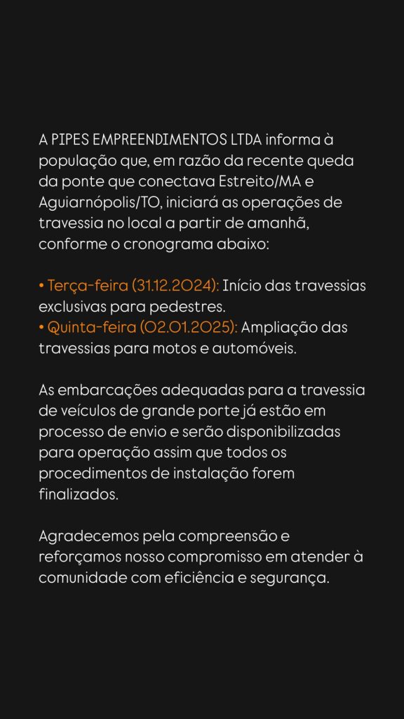 Travessia por balsa entre Estreito (MA) e Aguiarnópolis (TO) começa a partir de amanhã (31) 1 Imagens de Notícias de Imperatriz
