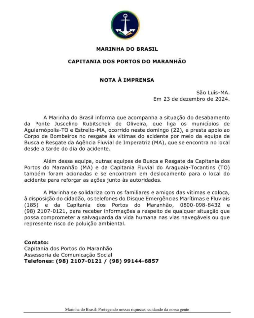 Buscas por desaparecidos de desabamento de ponte são retomadas, mas sem mergulhadores 1 Imagens de Notícias de Imperatriz