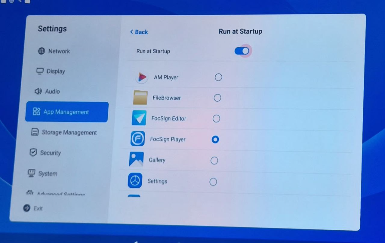 Run at Startup FocSign