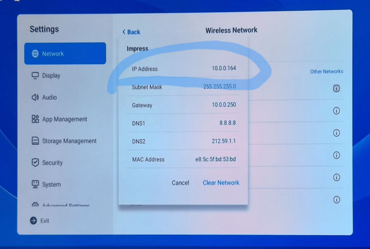 Network IP Address