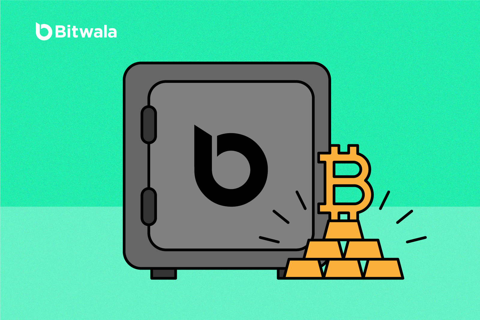 Bitwala Tresor mit Bitcoin als Gold davor