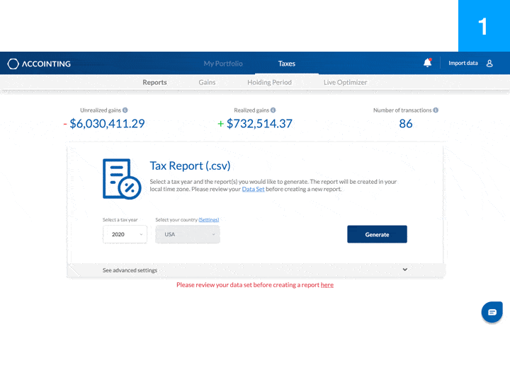 Bitcoin Steuer Accointing Report