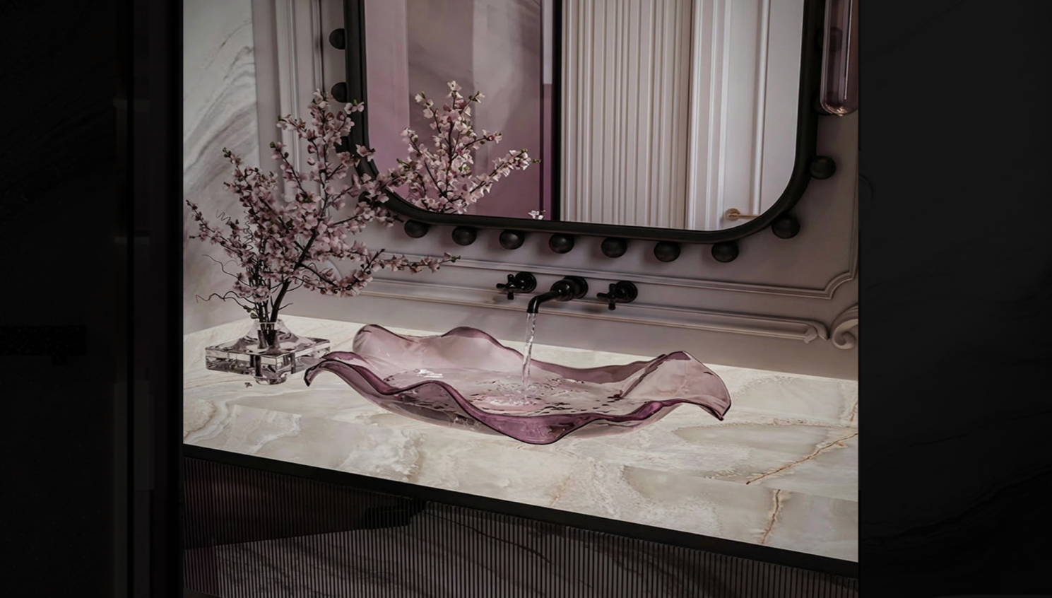 Interior design example with flower-style sink