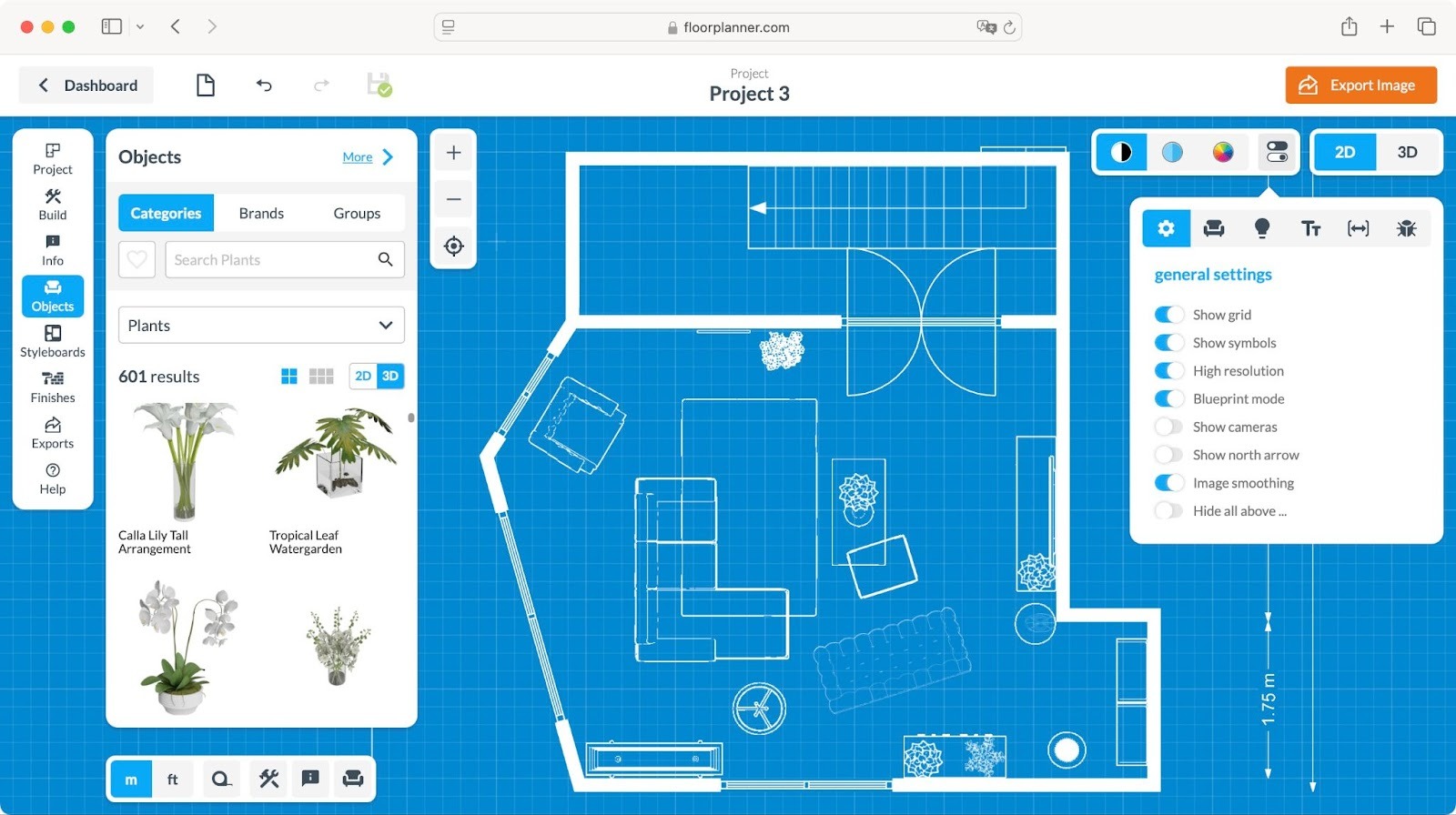 Floorplanner 2D & 3D floor planning tool