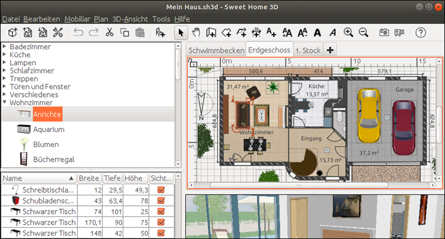 Sweet Home 3D interior design tool