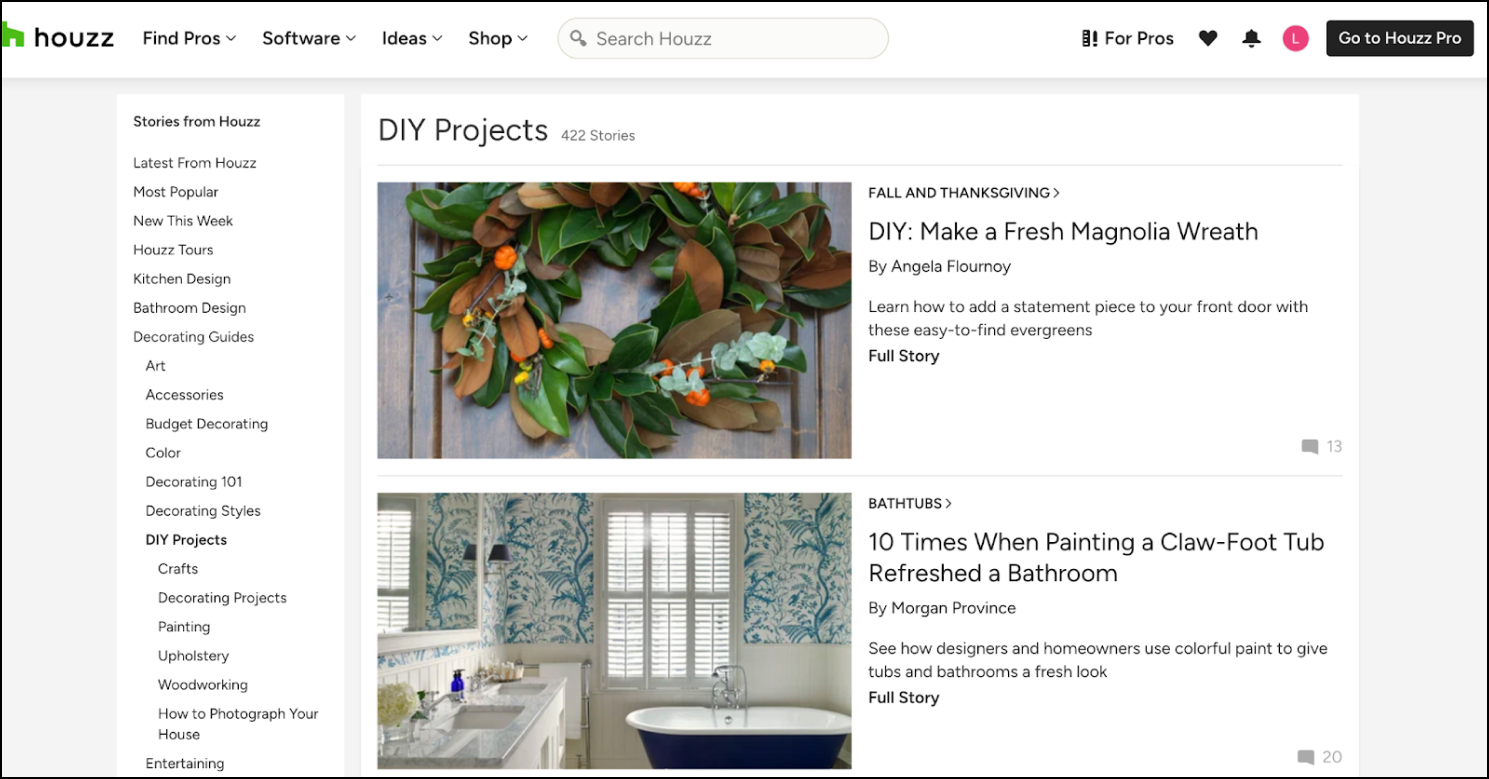 Houzz blog