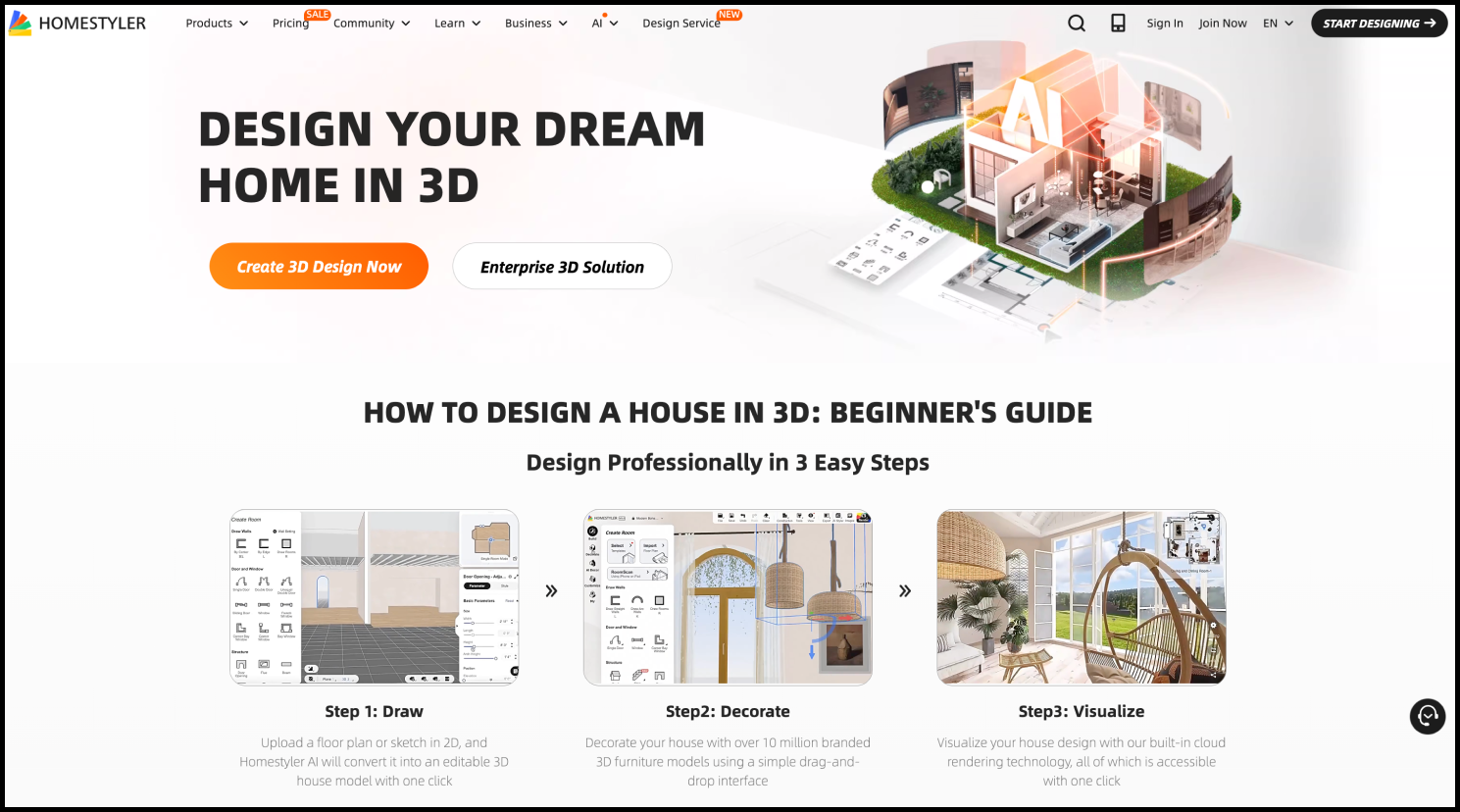 Homestyler AI 3D interior design