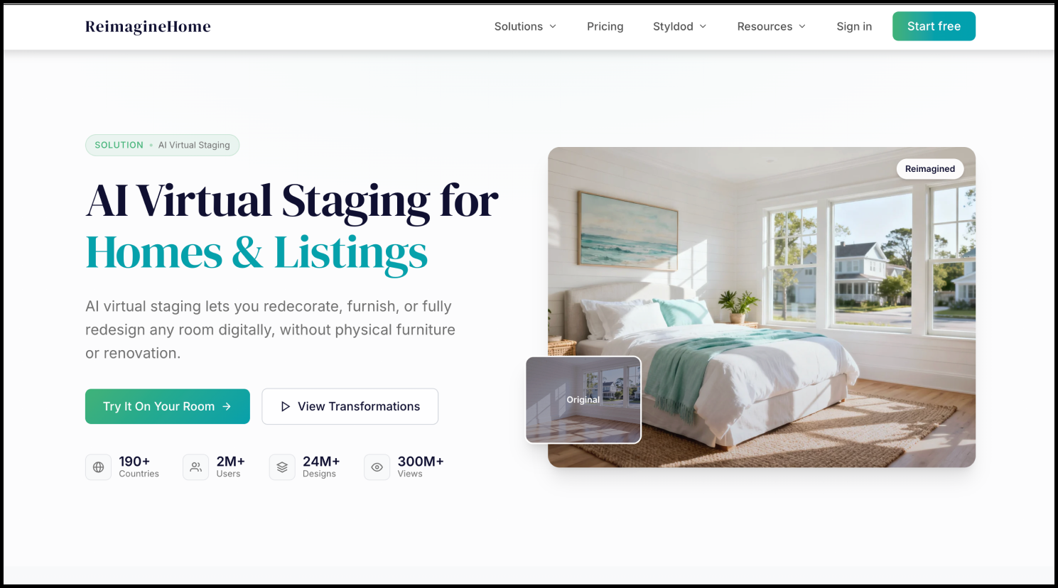 Reimagine AI virtual staging