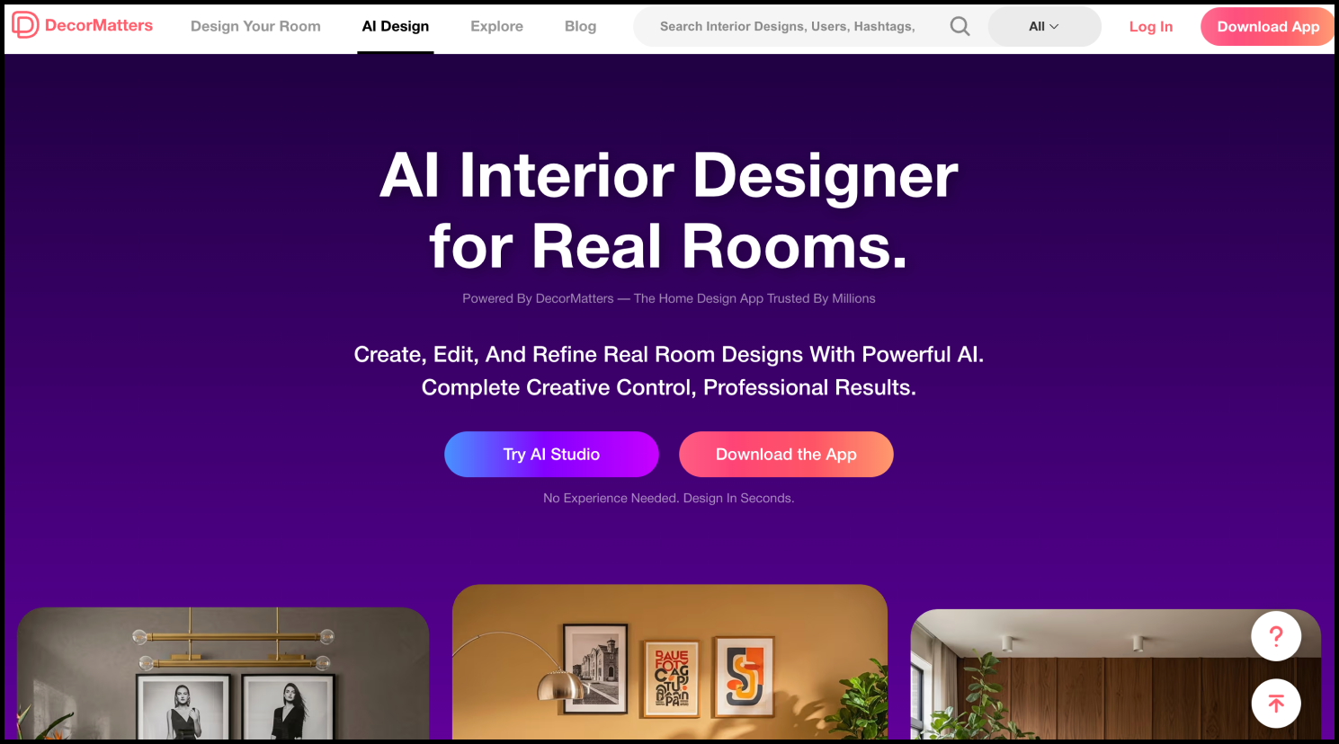 DecorMatters AI 3D room decoring