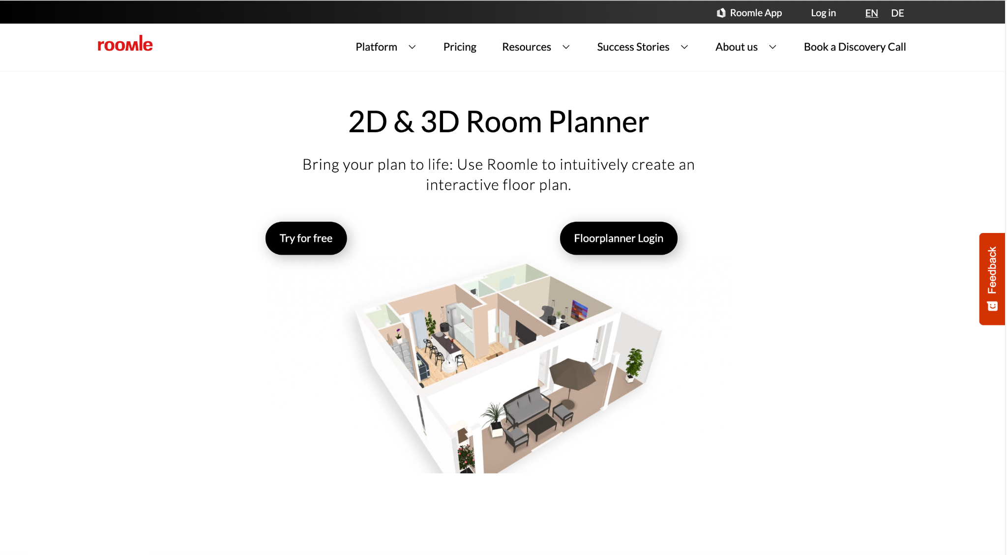 Roomle AR home design app, 2D 3D room planning and furniture preview for remodeling