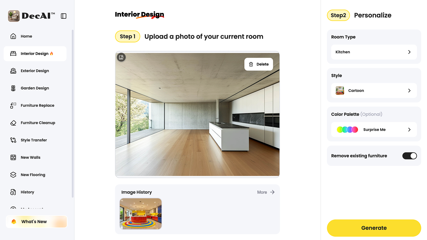 Upload a clear kitchen photo