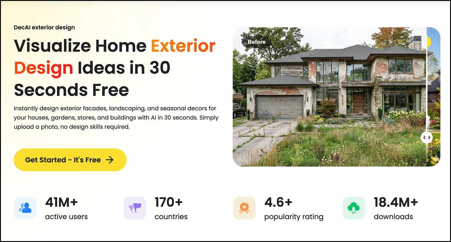 DecAI exterior design-instant house & building facade design