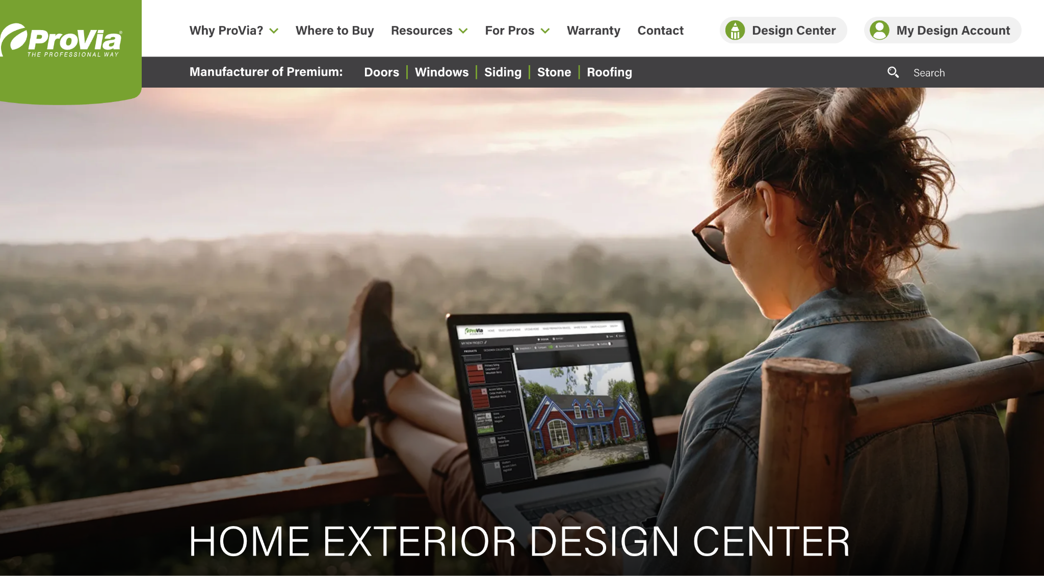 ProVia Design Center for visualizing your exterior design ideas