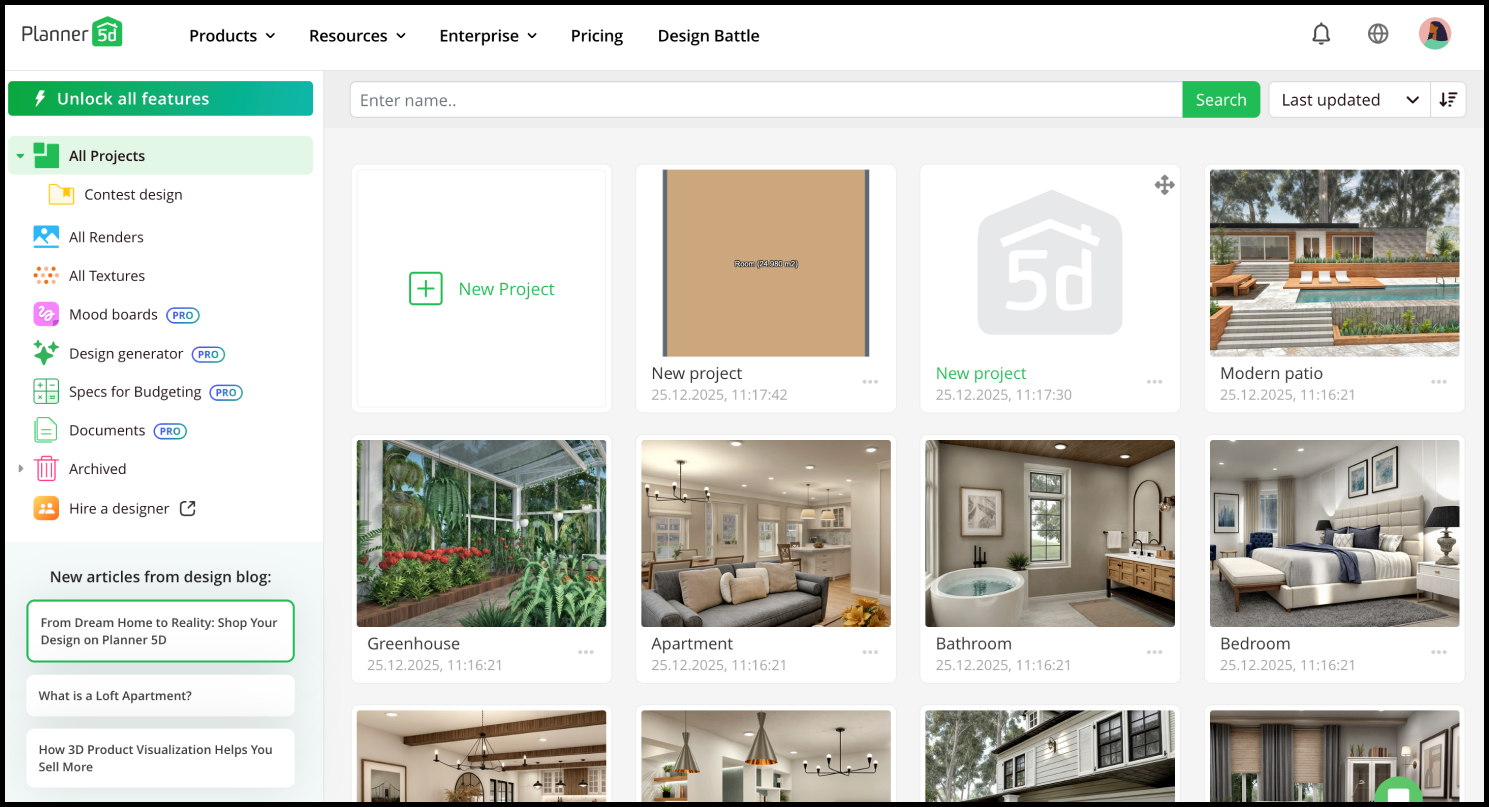 Planner 5D AI floor house or room planning