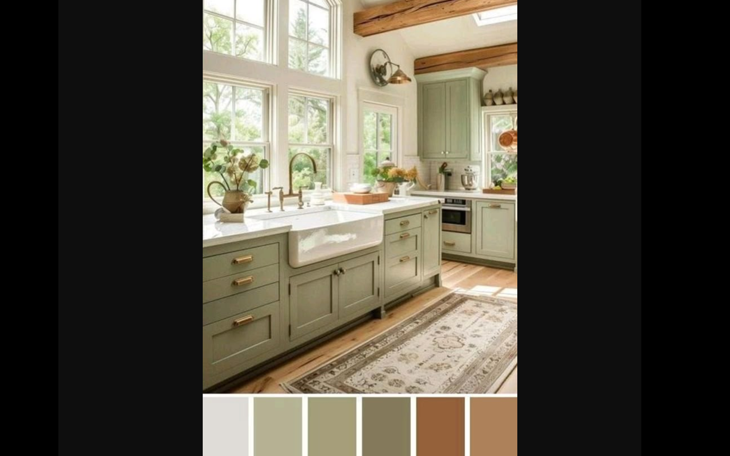 Warm neutral farmhouse kitchen