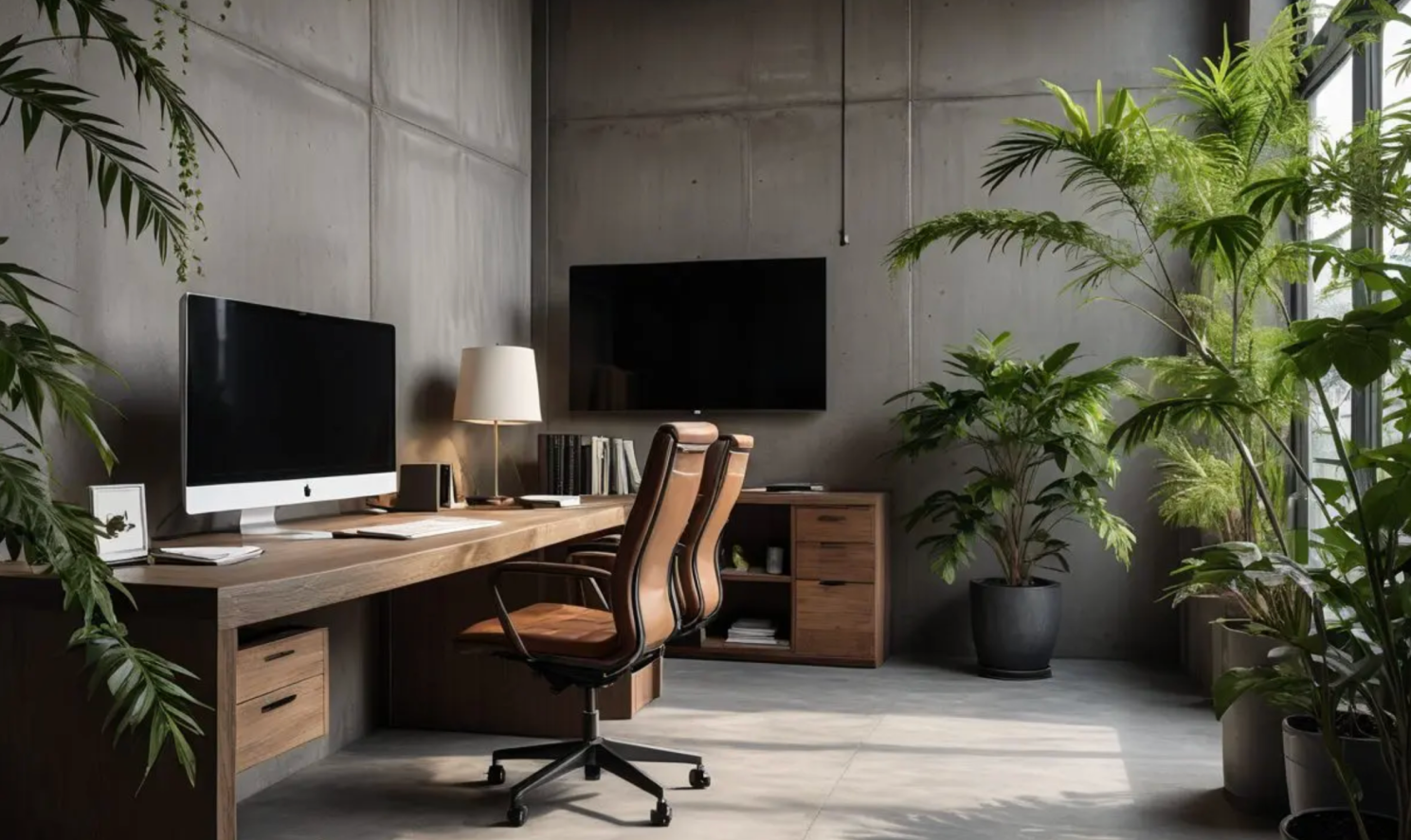 Add plants and soft visual balance