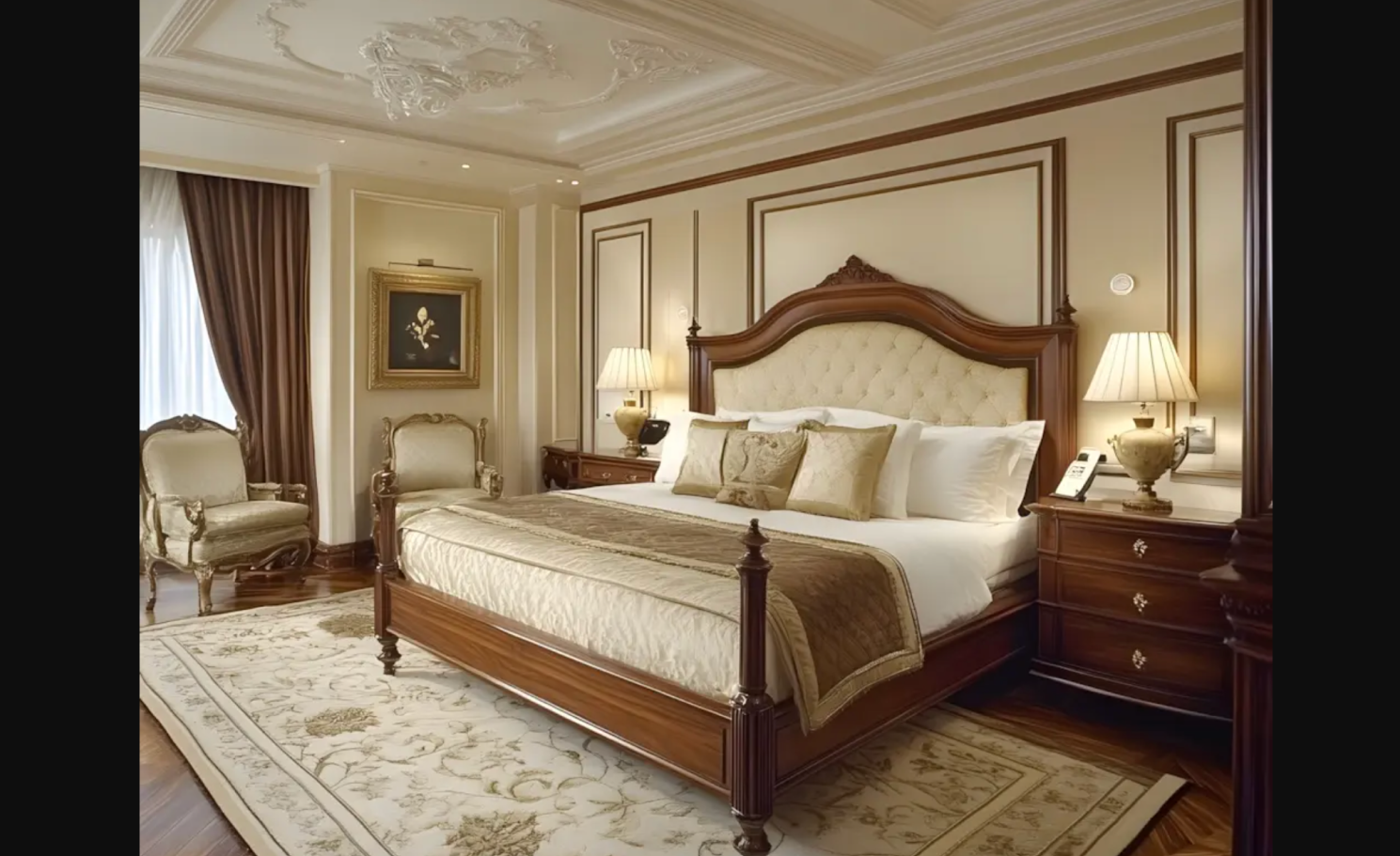 An luxury bedroom design style made by DecAI™