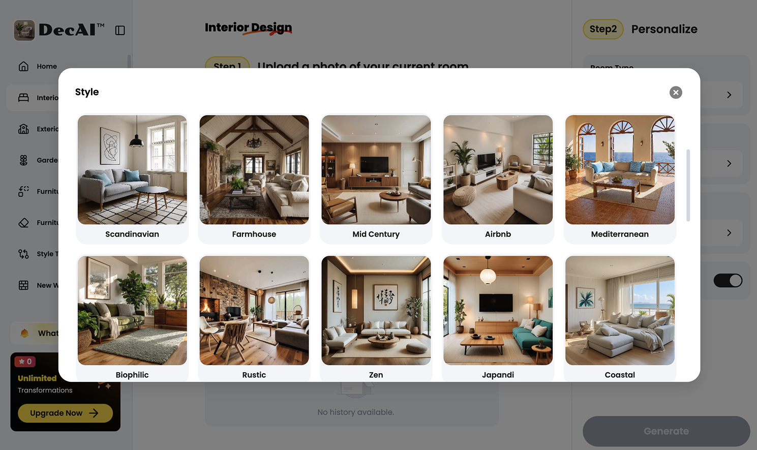 Choose a style with DecAI™