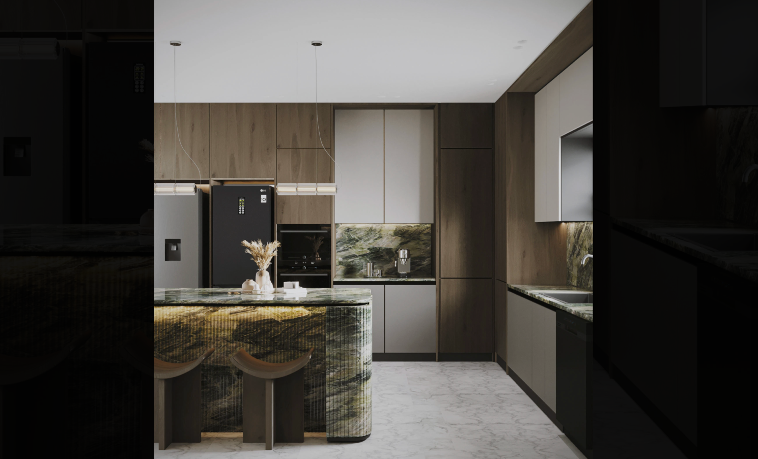 Exotic stone kitchen
