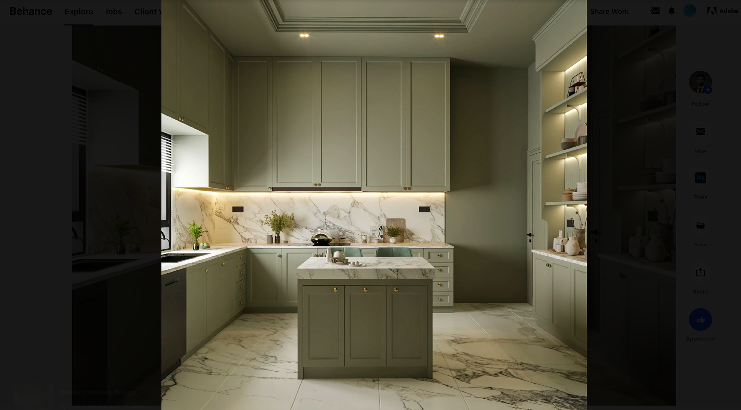 Sage green modern kitchen design example