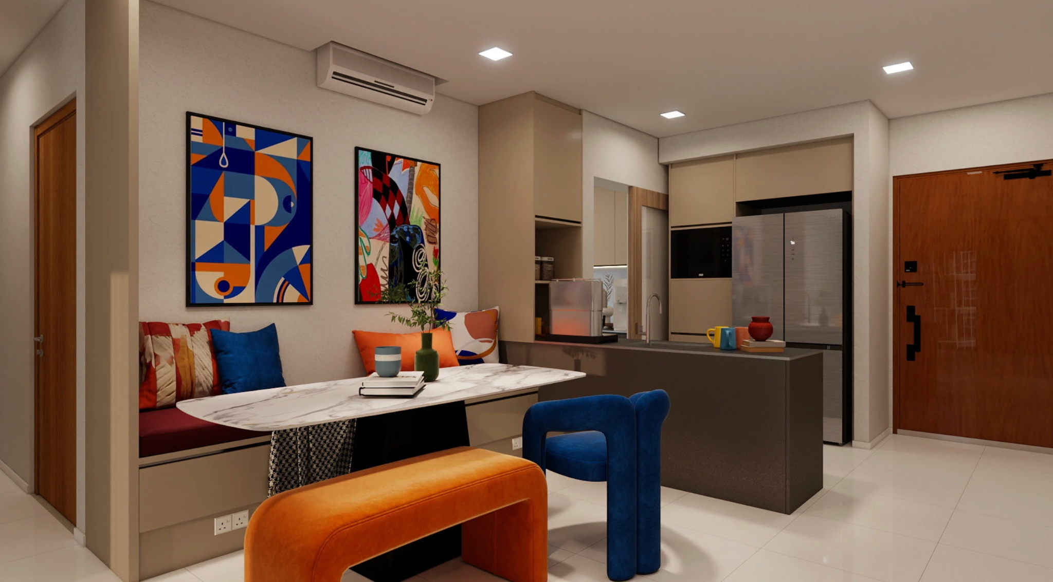 Bright color living room example
