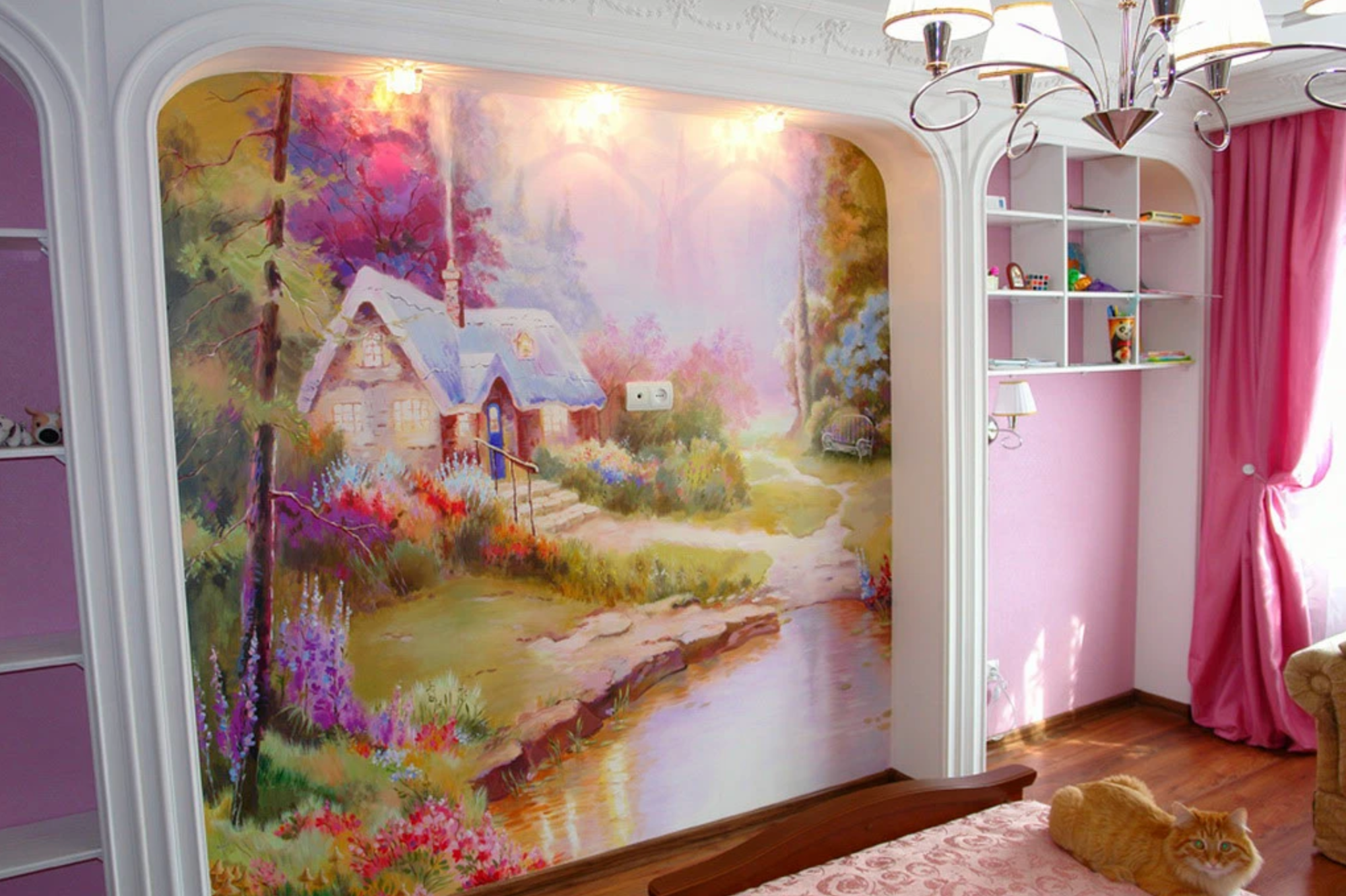 Wall painting design for interior space