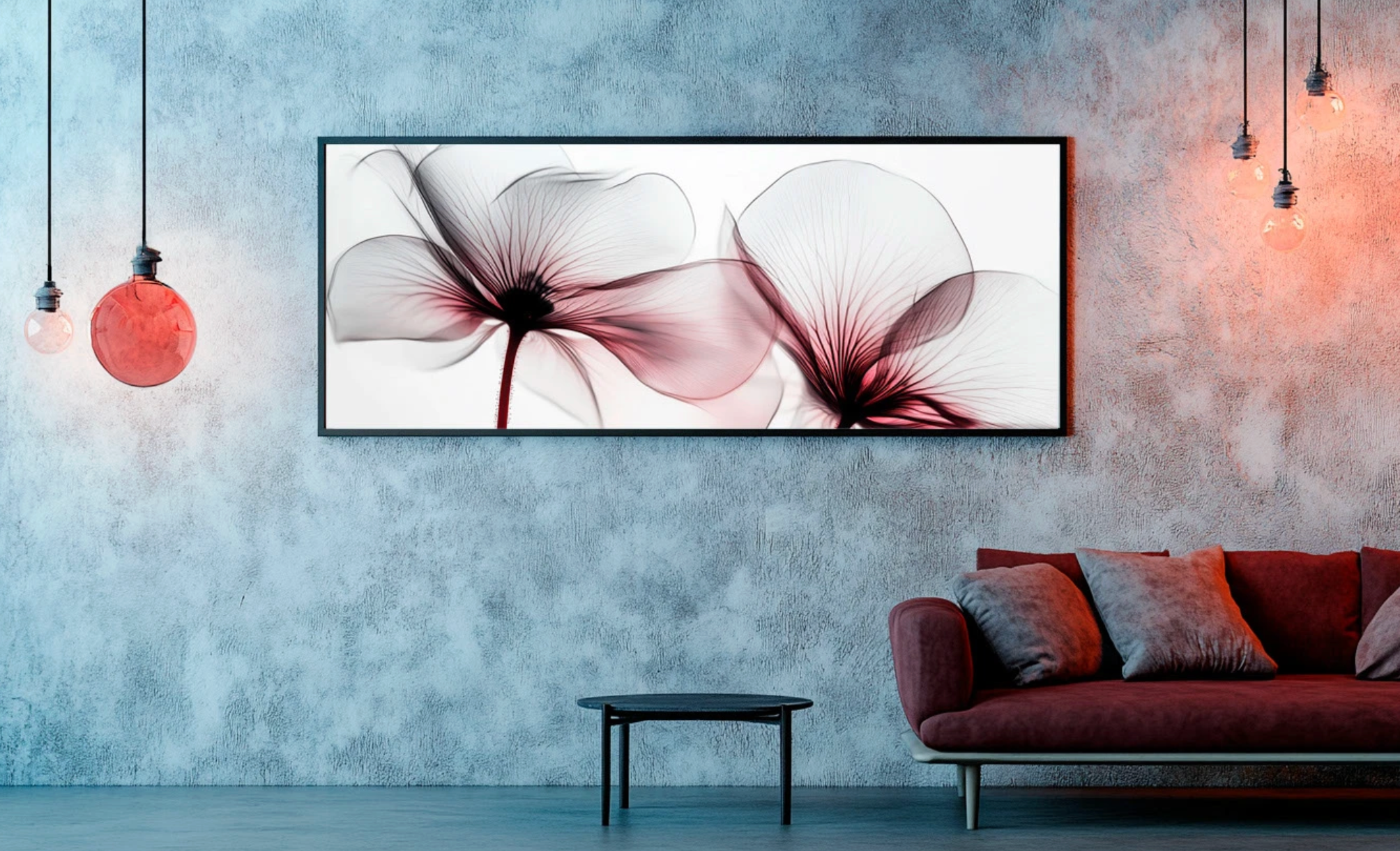 X-ray Inspired Floral Photography Interior Wall Design
