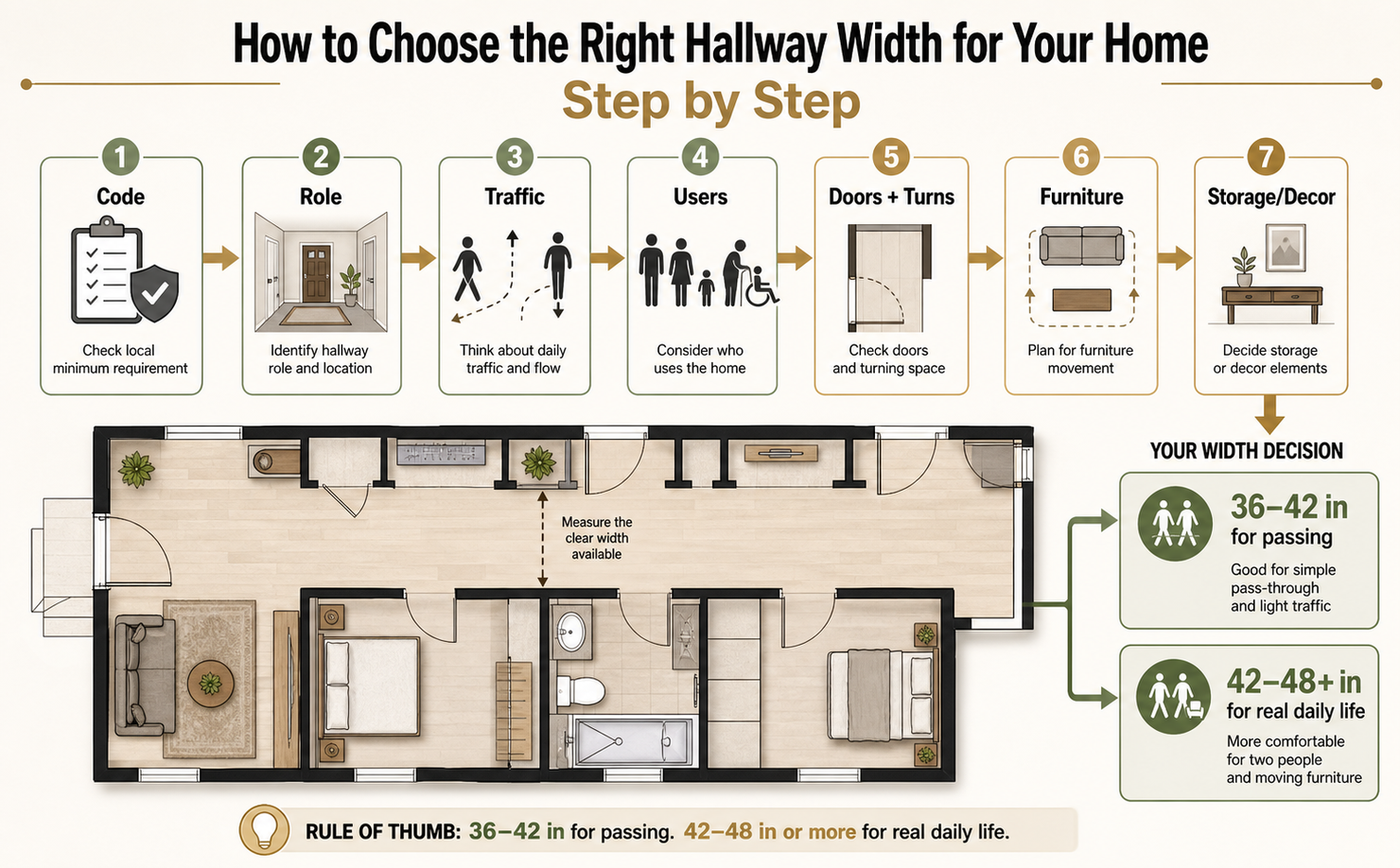 Step by step guide to choose the right hallway width