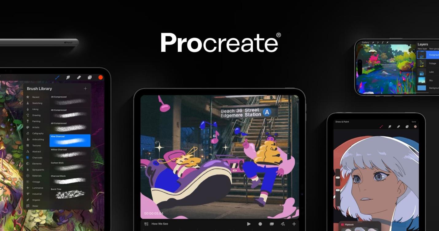Procreate interior design sketching tool for iPad